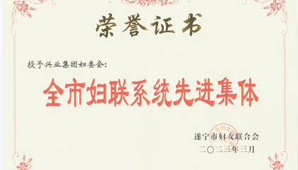 喜報!興業(yè)集團婦委會榮獲“全市婦聯(lián)系統(tǒng)先進集體”榮譽稱號